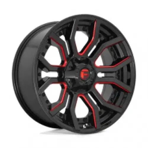 FUEL D712 RAGE GLOSS BLACK RED TINTED CLEAR 6x135/139.7 22R 10 106.1 -18