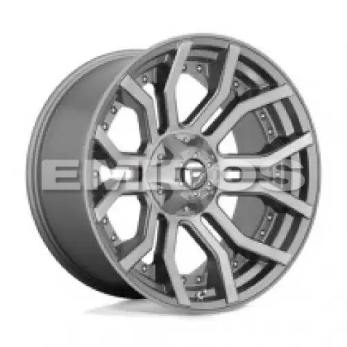 FUEL D713 RAGE PLATINUM BRUSHED GUN METAL TINTED CLEAR 6x135/139.7 20R 10 106.1 -18