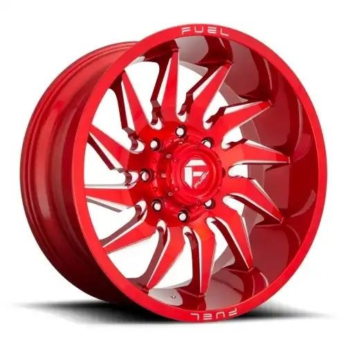 FUEL D745 SABER CANDY RED MILLED 8x165.1 20R 10 125.1 -18