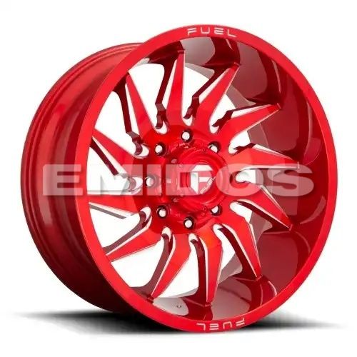 FUEL D745 SABER CANDY RED MILLED 8x165.1 20R 9 125.1 1