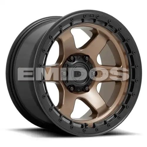 FUEL D751 BLOCK MATTE BRONZE W/ BLACK RING 6x135 17R 9 87.1 1