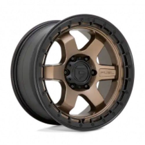 FUEL D751 BLOCK MATTE BRONZE W/ BLACK RING 6x114.3 18R 9 66.06 1