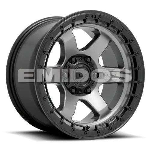 FUEL D752 BLOCK MATTE GUNMETAL W/ BLACK RING 6x139.7 17R 9 106.1 -12