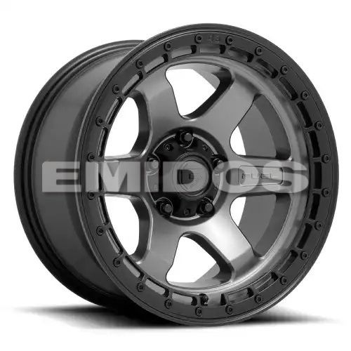 FUEL D752 BLOCK MATTE GUNMETAL W/ BLACK RING 6x135 17R 9 87.1 1