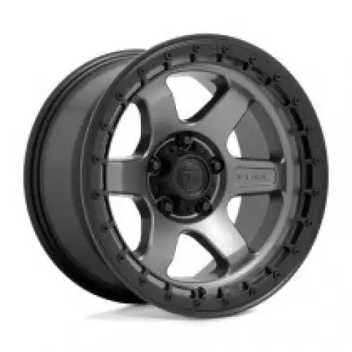 FUEL D752 BLOCK MATTE GUNMETAL W/ BLACK RING 6x139.7 18R 9 106.1 1