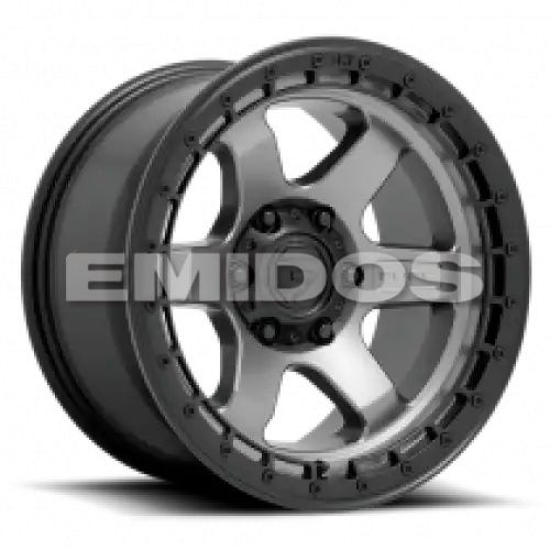 FUEL D752 BLOCK MATTE GUNMETAL W/ BLACK RING 6x135 18R 9 87.1 -12