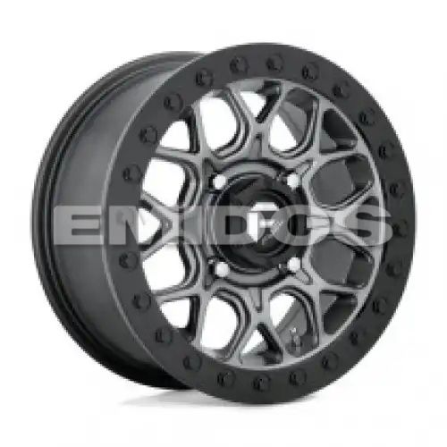 Fuel UTV D919 TECH BEADLOCK MATTE GUN METAL BLACK BEAD RING 4x137 15R 7 110.1 38