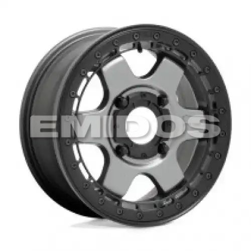 Fuel UTV D923 BLOCK BEADLOCK MATTE GUN METAL W/ BLACK RING 4x156 15R 6 132 38