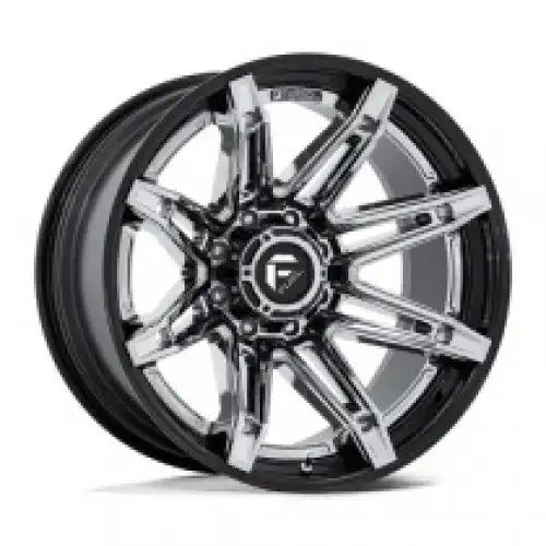 FUEL FC401 BRAWL CHROME W/ GLOSS BLACK LIP 8x180 24R 12 124.2 -44