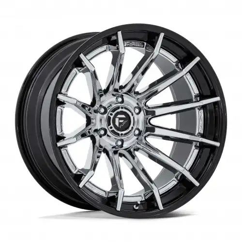 FUEL FC403 BURN CHROME W/ GLOSS BLACK LIP 6x135 20R 9 87.1 1