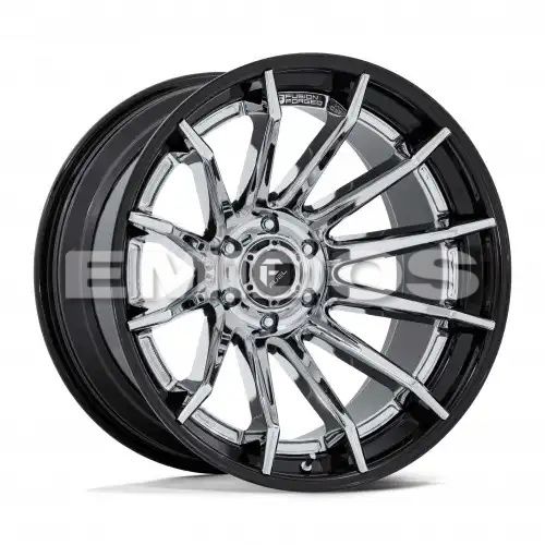 FUEL FC403 BURN CHROME W/ GLOSS BLACK LIP 6x139.7 24R 12 106.1 -44