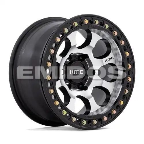 KMC KM237 RIOT BEADLOCK MACHINED FACE SATIN BLACK WINDOWS & RING 5x127 17R 9 71.5 -38