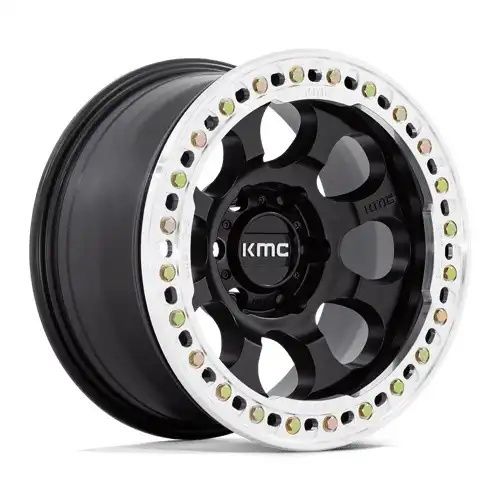 KMC KM237 RIOT BEADLOCK SATIN BLACK W/ MACHINED RING 6x135 17R 8.5 87.1 BNK