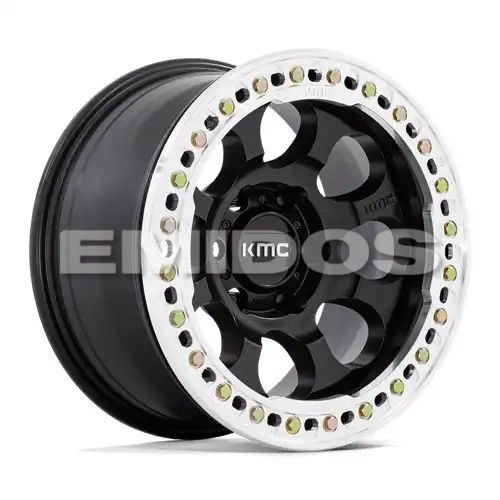 KMC KM237 RIOT BEADLOCK SATIN BLACK W/ MACHINED RING 5x127 17R 9 71.5 -12