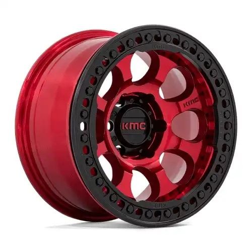 KMC KM237 RIOT BEADLOCK CANDY RED W/ SATIN BLACK RING 5x127 17R 9 71.5 -12