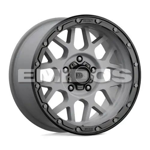 KMC KM535 GRENADE OFF-ROAD MATTE GRAY W/ MATTE BLACK LIP 8x165.1 17R 8.5 125.1 BNK