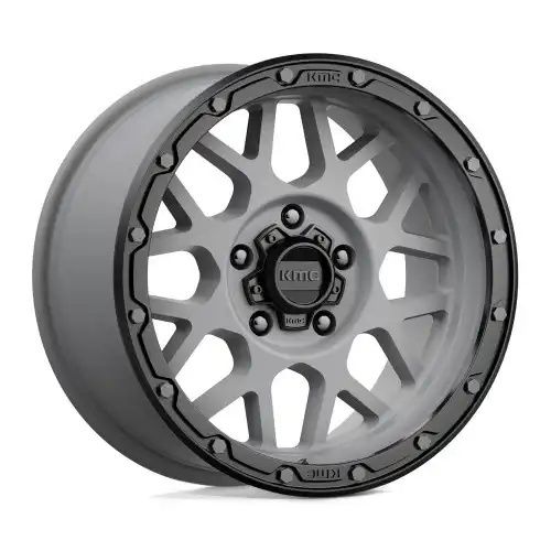 KMC KM535 GRENADE OFF-ROAD MATTE GRAY W/ MATTE BLACK LIP 6x139.7 17R 9 106.1 18