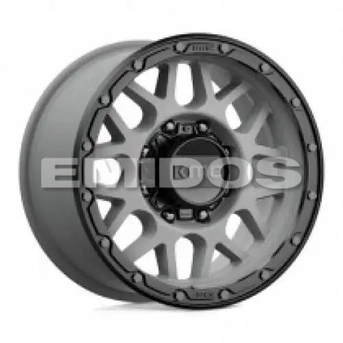 KMC KM535 GRENADE OFF-ROAD MATTE GRAY W/ MATTE BLACK LIP 8x180 17R 9 124.2 18