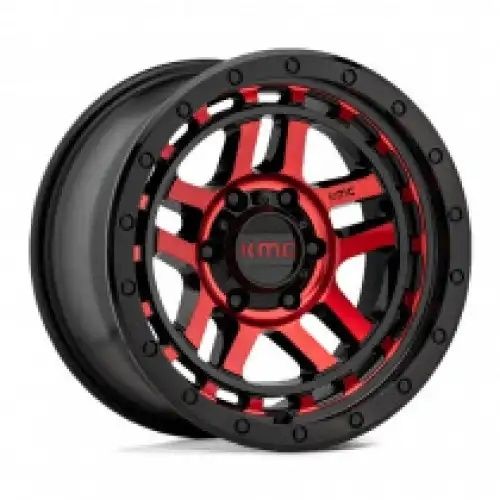 KMC KM540 RECON GLOSS BLACK MACHINED W/ RED TINT 5x127 17R 9 78.1 -12