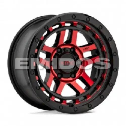 KMC KM540 RECON GLOSS BLACK MACHINED W/ RED TINT 6x139.7 18R 8.5 106.1 BNK