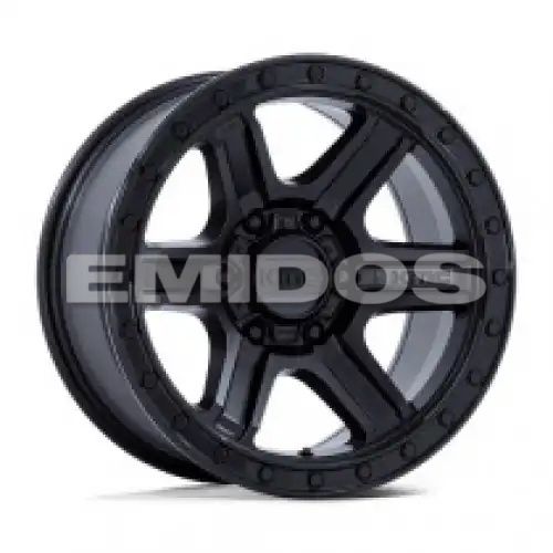 KMC KM551 OUTRUN MATTE BLACK W/ GLOSS BLACK LIP 6x135 17R 8.5 87.1 -10