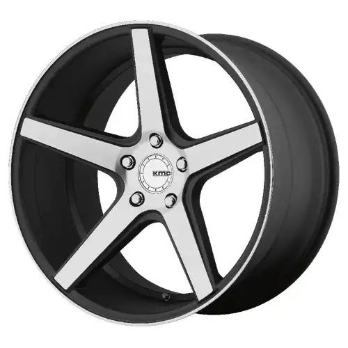 KMC KM685 DISTRICT SATIN BLACK W/ MACHINED FACE 5x114.3 22R 10.5 72.56 28