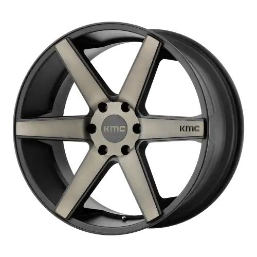 KMC KM704 DISTRICT TRUCK MATTE BLACK W/ DARK TINT 6x139.7 20R 8.5 106.1 15