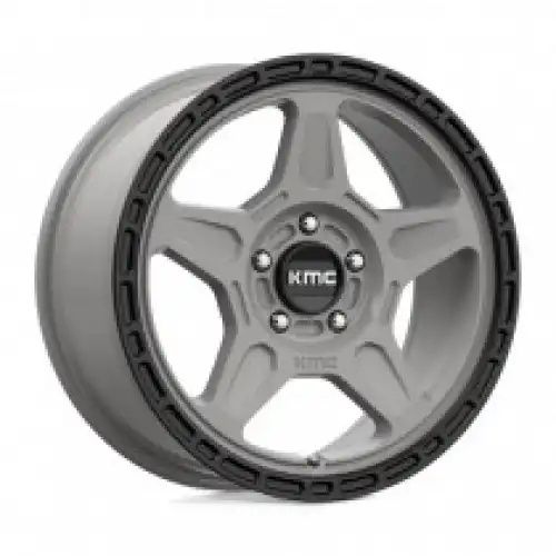 KMC KM721 ALPINE SATIN GRAY W/ BLACK LIP 5x108 17R 8 72.56 38