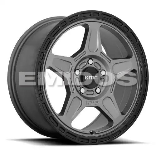 KMC KM721 ALPINE SATIN GRAY W/ BLACK LIP 5x110 18R 8 72.56 38