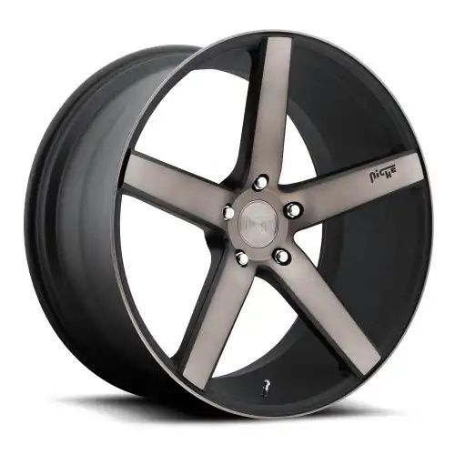 Niche M134 MILAN MATTE BLACK MACHINED W/ DOUBLE DARK TINT 5x130 22R 10 71.5 50