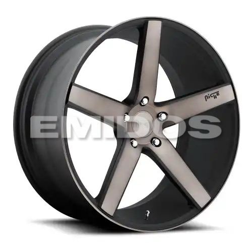Niche M134 MILAN MATTE BLACK MACHINED W/ DOUBLE DARK TINT 5x130 22R 10 71.5 50