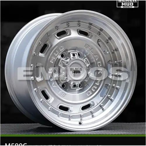 Black Mud M580C Silver Machined Face 6x139.7 17R 8.5 100,1 0