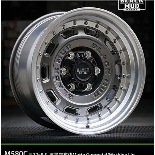 Black Mud M580C Matte Gunmetal/Machined lip 6x139.7 17R 8.5 100,1 -12
