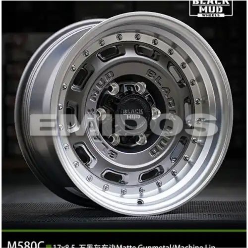 Black Mud M580C Matte Gunmetal/Machined lip 6x139.7 18R 8.5 100,1 0