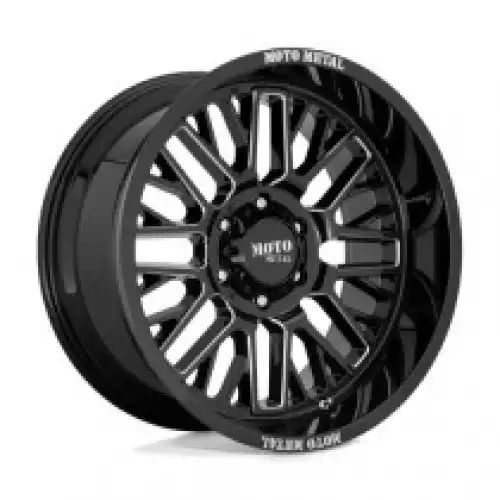 Moto Metal MO802 WARLOCK GLOSS BLACK MILLED 6x114.3 20R 9 66.06 18