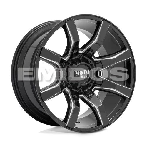 Moto Metal MO804 SPIDER GLOSS BLACK MILLED 8x165.1 20R 9 125.1 BNK