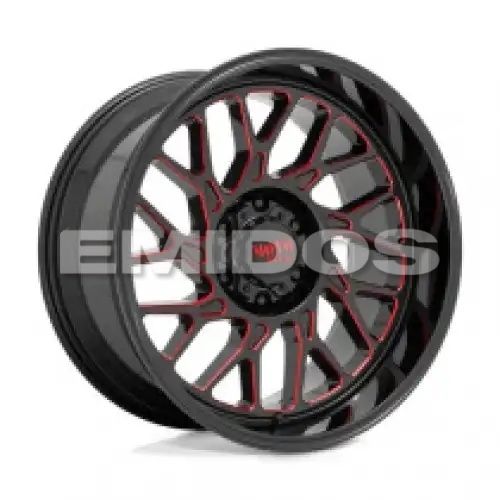 Moto Metal MO805 GLOSS BLACK MILLED W/ RED TINT 6x139.7 20R 10 106.1 -18