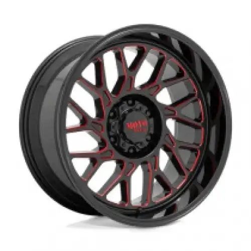 Moto Metal MO805 GLOSS BLACK MILLED W/ RED TINT 6x139.7 22R 10 106.1 -18