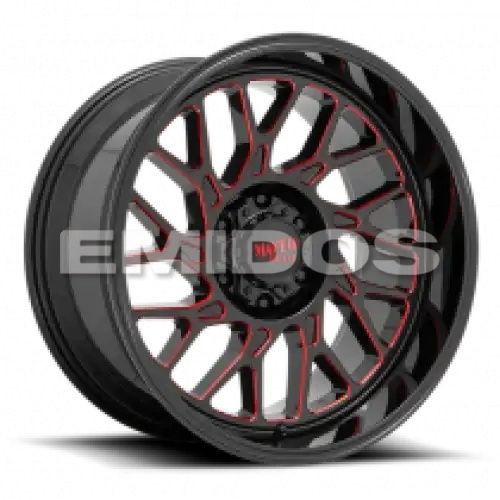 Moto Metal MO805 GLOSS BLACK MILLED W/ RED TINT 8x170 22R 10 125.1 -18