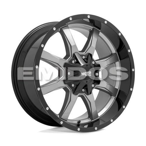 Moto Metal MO970 GLOSS GRAY CENTER W/ GLOSS BLACK LIP 6x135/139.7 24R 14 106.1 -76