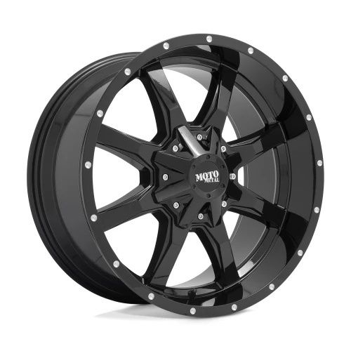 Moto Metal MO970 GLOSS BLACK W/ MILLED LIP 8x180 20R 9 124.2 BNK
