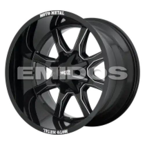 Moto Metal MO970 GLOSS BLACK W/ MILLED SPOKE & MOTO METAL ON LIP 6x120/139.7 17R 8 78.1 BNK