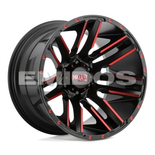 Moto Metal MO978 RAZOR SATIN BLACK MACHINED W/ RED CLEAR COAT 8x170 20R 10 125.1 -24