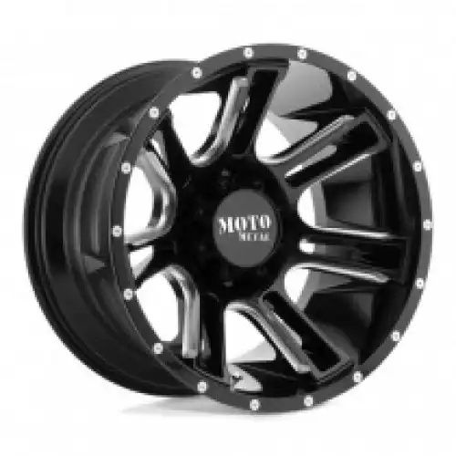 Moto Metal MO982 AMP GLOSS BLACK MILLED 8x165.1 20R 9 125.1 BNK
