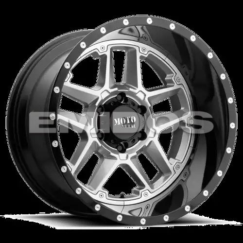 Moto Metal MO987 SENTRY GLOSS SILVER CENTER W/ GLOSS BLACK LIP 5x139.7 20R 9 78.1 18