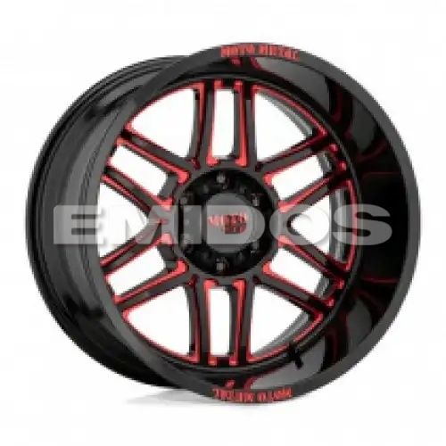 Moto Metal MO992 FOLSOM GLOSS BLACK MILLED W/ RED TINT 6x139.7 20R 10 106.1 -18