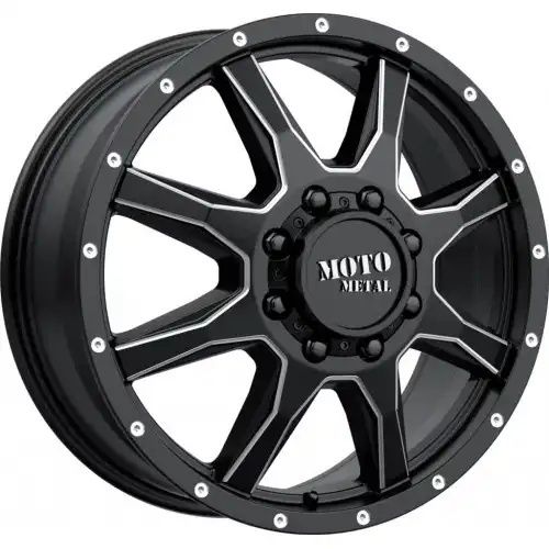 Moto Metal MO995 SATIN BLACK MILLED - FRONT 8x165.1 20R 8.25 121.5 127