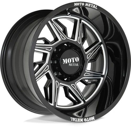 Moto Metal MO997 HURRICANE GLOSS BLACK MILLED - RIGHT DIRECTIONAL 8x165.1 22R 12 125.1 -44