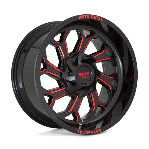 Moto Metal MO999 GLOSS BLACK MILLED W/ RED TINT 8x165.1 20R 10 125.1 -18