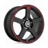 Motegi Racing MR116 FS5 MATTE BLACK W/ RED STRIPE 4x100/108 15R 6.5 72.56 40
